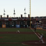 Blick von meinem Platz auf's Baseball-Spielfeld